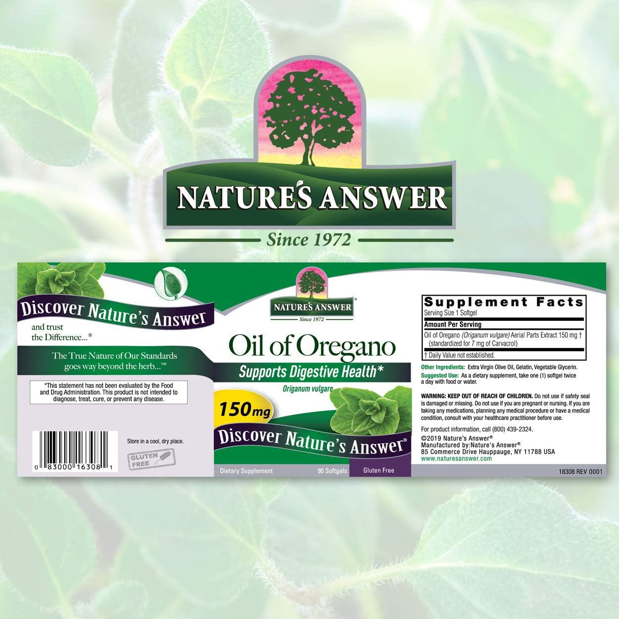 Nature's Answer Oil of Oregano Capsule Softgels, 90-Count | Natural Immune Booster | Promotes Healthy Digestion & Gut ora
