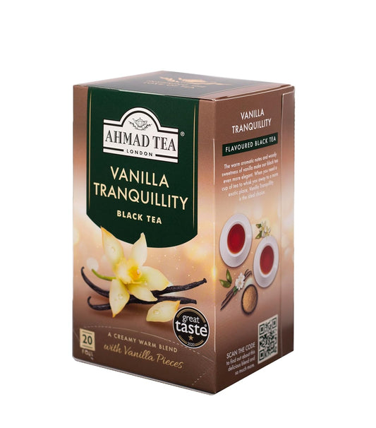 Ahmad Tea Black Tea, Vanilla Tranquility Teabags, 20 Ct (Pack Of 6) - Caffeinated & Sugar-Free