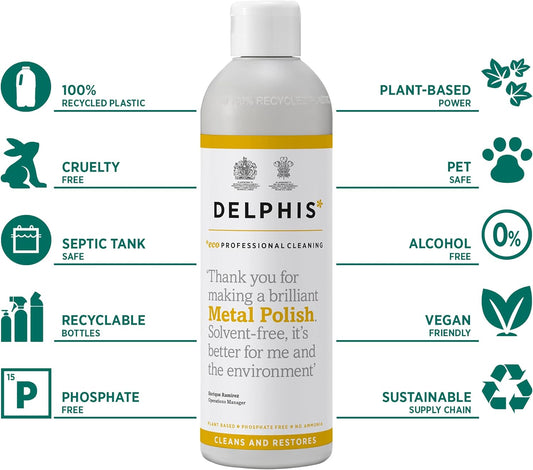 Delphis Eco Metal Polish Liquid 350Ml | Multi Metal Polish Liquid | Easy To Use | Eco Friendly Metal Cleaner