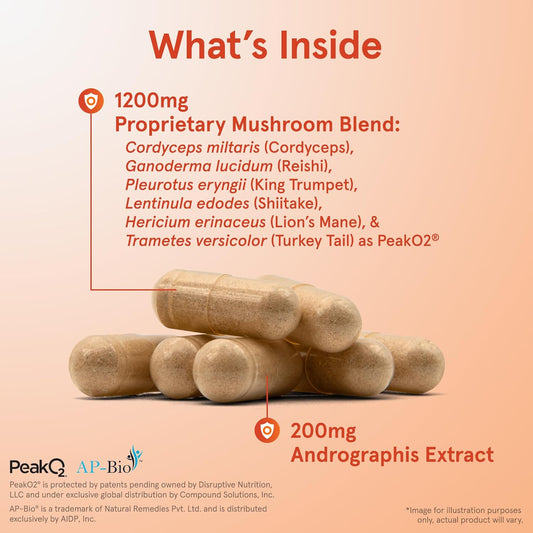 Jarrow Formulas Immune Optimizer With Cordyceps, Reishi, Lions Mane, Shiitake, King Trumpet, And Turkey Tail Mushrooms, Dietary Supplement With Andrographis Extract, 90 Veggie Capsules, 30 Day Supply