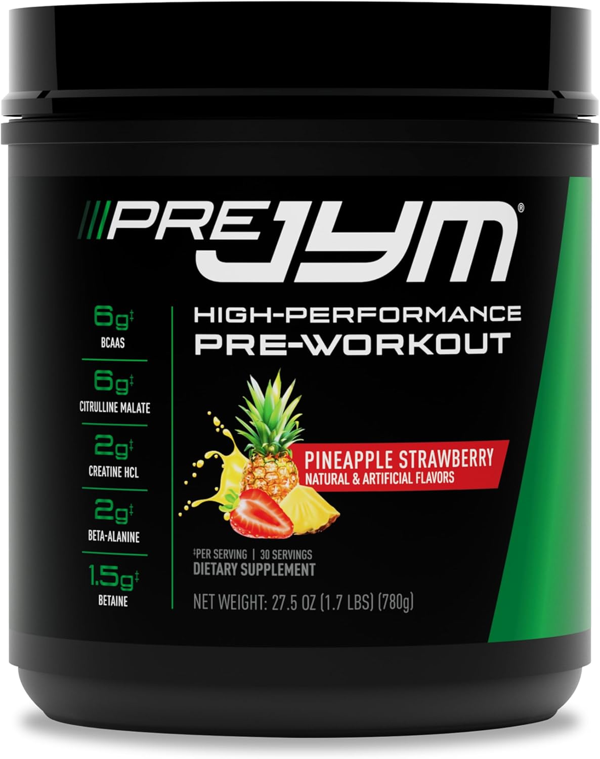 Jym Supplement Science Pre Jym Rainbow Sherbet Pre Workout Powder For Men & Women, Bcaas, Nootropics, Creatine Hci, Citrulline, Beta-Alanine, Betaine, Taurine, Huperzine, 30 Servings