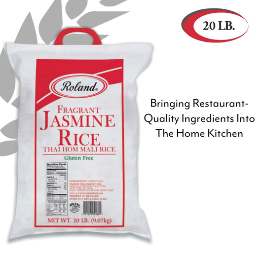 Roland Foods Fragrant Jasmine Rice from Thailand, 20 Lb Bag