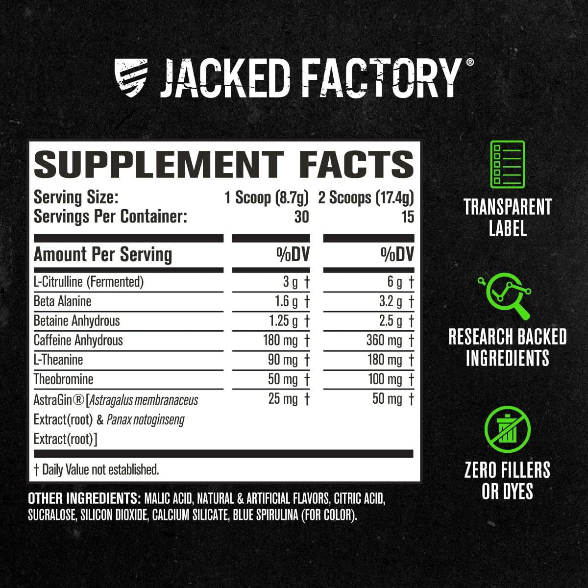 Jacked Factory NITROSURGE Pre Workout Supplement - Energy Booster, Instant Strength Gains, Clear Focus & Intense Pumps - NO Booster & Powerful Preworkout Energy Powder - 30 Servings, Blue Raspberry : Health & Household