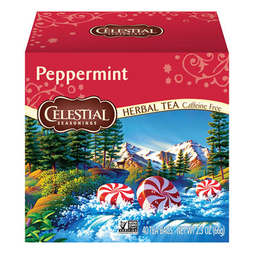 Celestial Seasonings Herbal Tea, Peppermint, 40 Count (Pack Of 6)