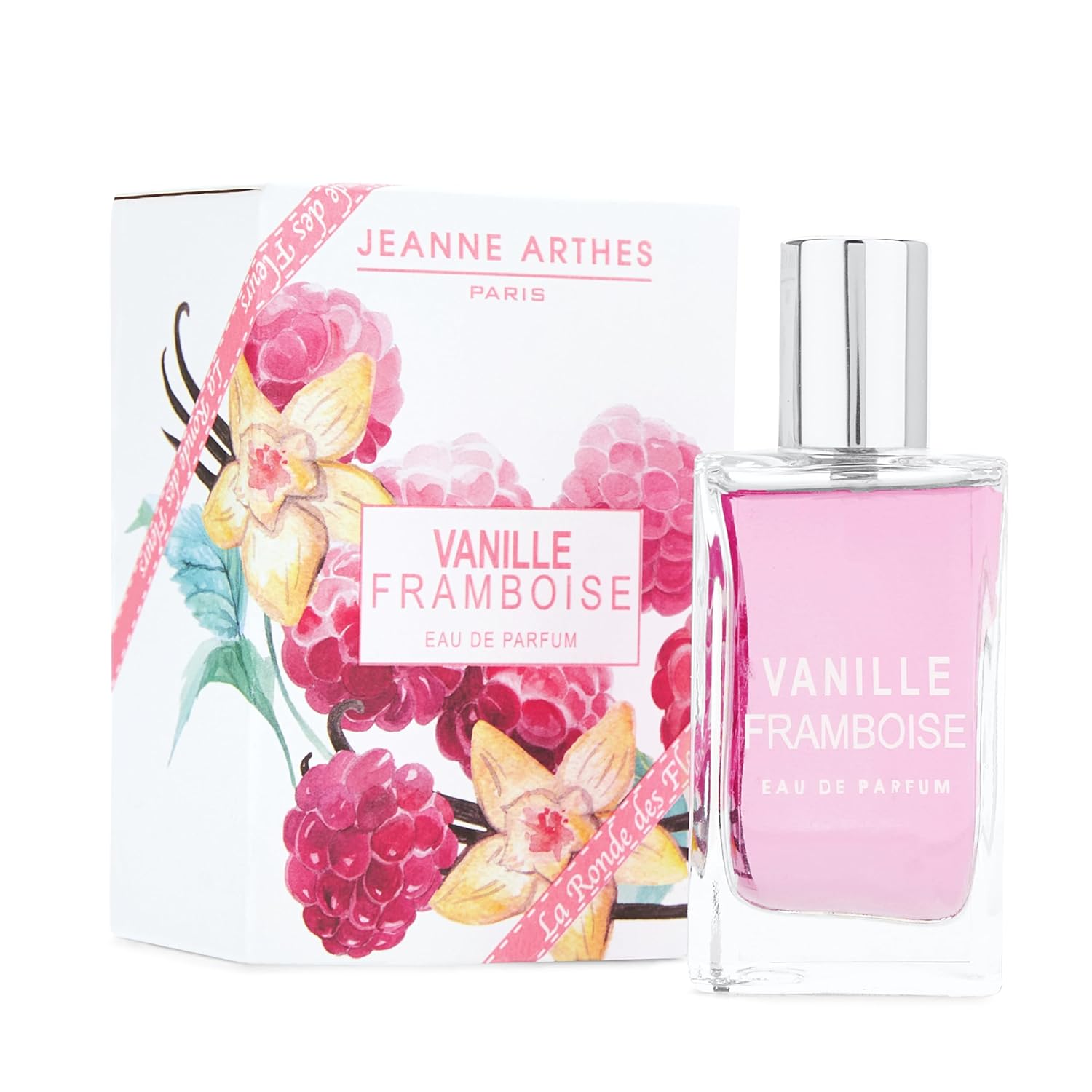 La Ronde Des Fleurs - Vanille Framboise Eau De Parfum - Spray Perfume For Women - Floral Fruity Scent, Notes Of Strawberry, Raspberry, Peach, Made In France, Long Lasting, 1.01 Fl. Oz