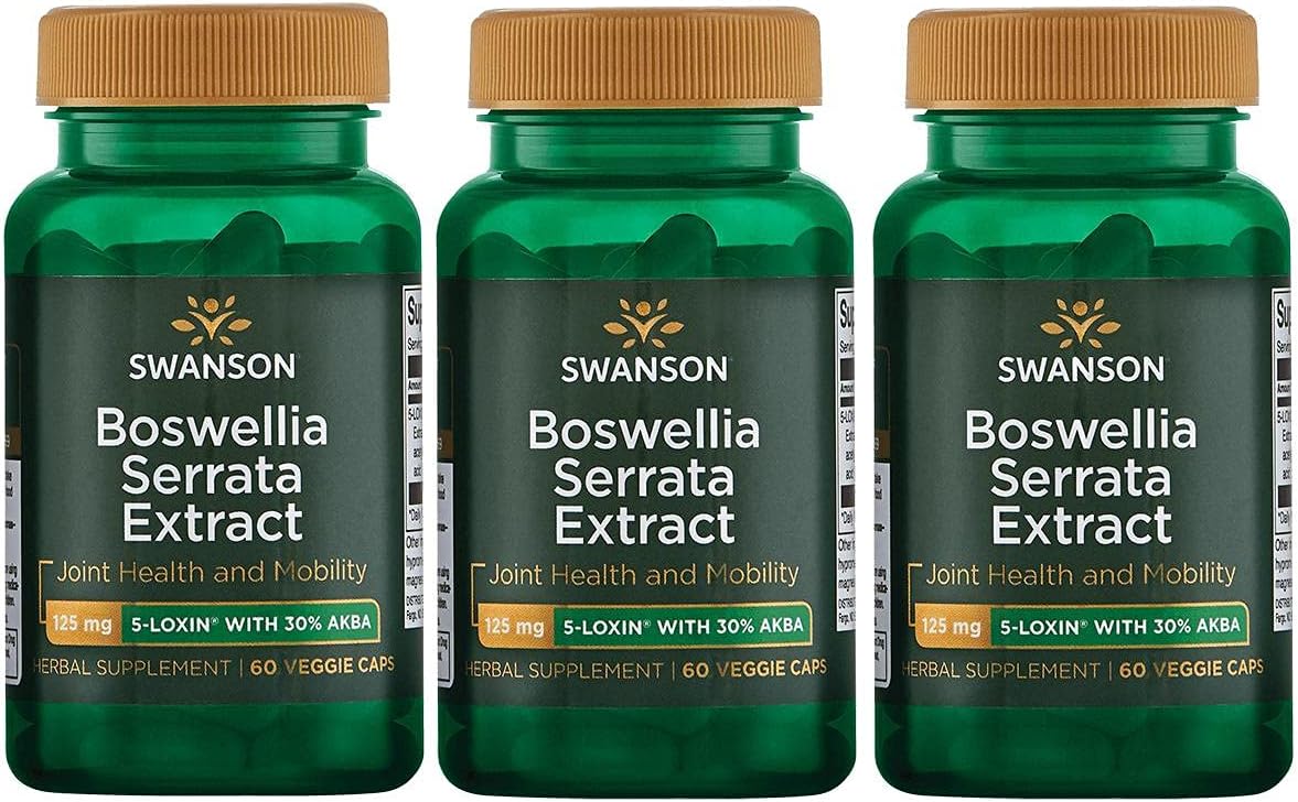 Swanson Boswellia Serrata Extract 125 Mg 60 Veg Caps 3 Pack