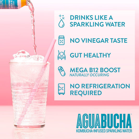 Mother Kombucha Agua Bucha | Kombucha Powered Sparkling Water | Variety Pack | Light & Delicious | Vitamin Rich & Only 4 Calories | Usda Organic | No Artificial Ingredients | B12 |12 Fl Oz (12 Pack)