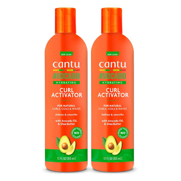 Cantu Avocado Hydrating Curl Activator Cream With Pure Shea Butter, 12 Oz (Pack Of 2) (Packaging May Vary)