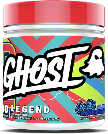 Ghost Legend V3 Pre-Workout Powder, Blue Raspberry - 30 Servings - Preworkout For Men & Women With Caffeine, L-Citrulline, & Beta Alanine For Energy & Focus - Free Of Soy, Sugar & Gluten, Vegan