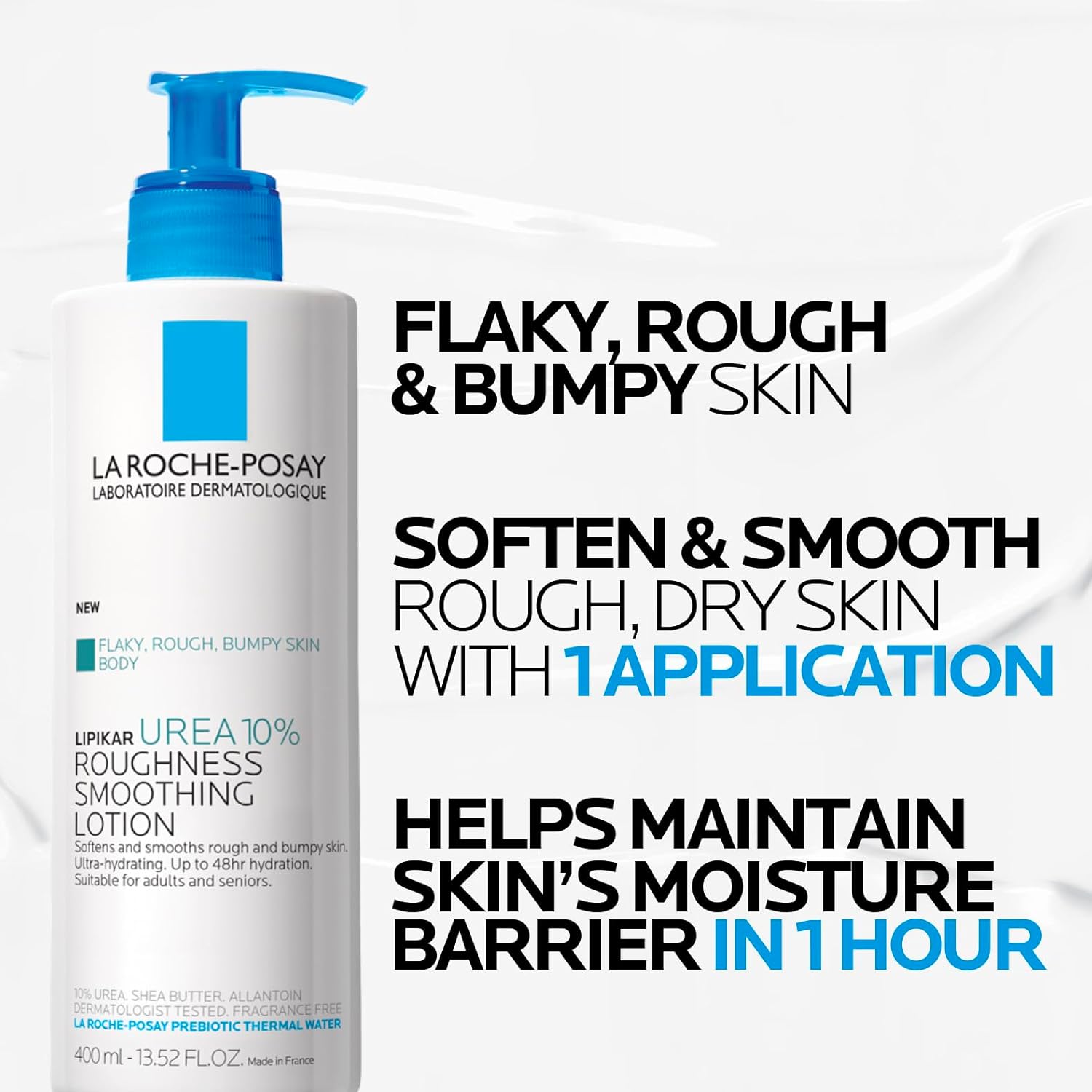 La Roche-Posay Lipikar Urea 10% Roughness Smoothing Lotion | Body Lotion For Dry Skin With 10% Urea + Shea Butter + Allantoin | Rough And Bumpy Skin Lotion | Softens & Smooths Skin With 1 Application : Beauty & Personal Care