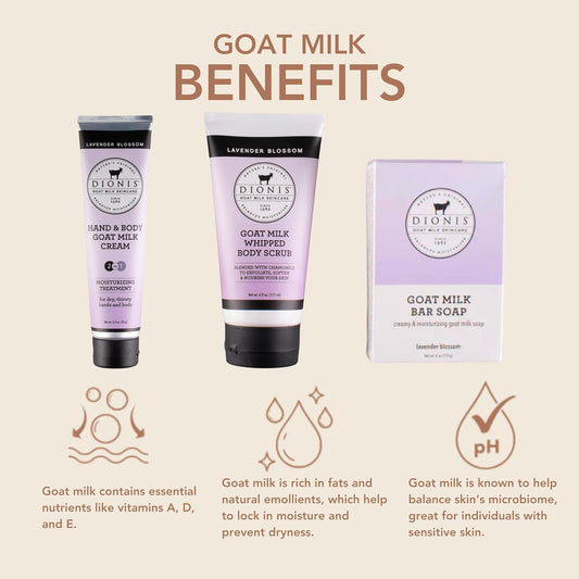 Dionis - Goat Milk Skincare Vanilla Bean Scented Sugar Scrub & Lotion Set (6 Oz And 8.5 Oz) - Made In The Usa - Cruelty-Free And Paraben-Free