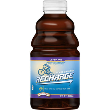 R.W. Knudsen Recharge Grape Flavored Juice Sports Beverage with Electrolytes, 32 Ounces (Pack of 6)