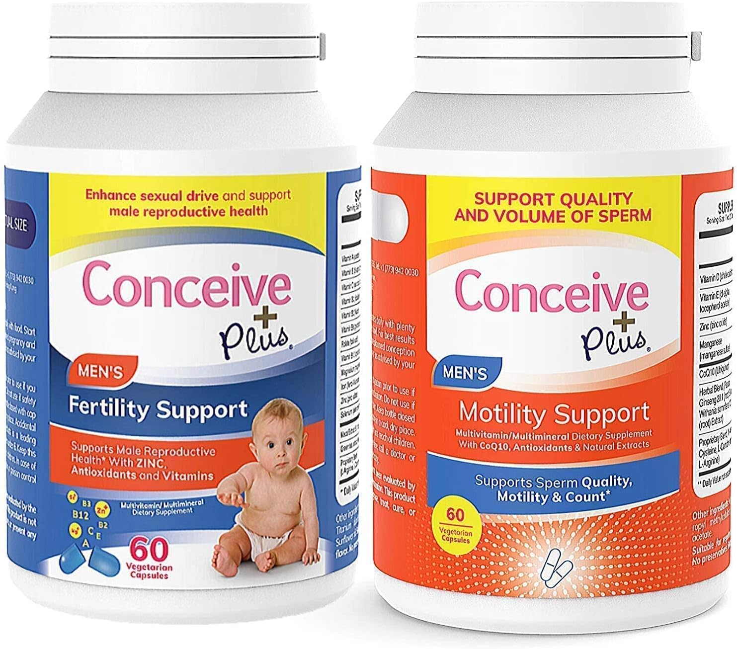 Conceive Plus Mens Motility Bundle Mens Fertility 60 + Motility Supplement 60 Capsules