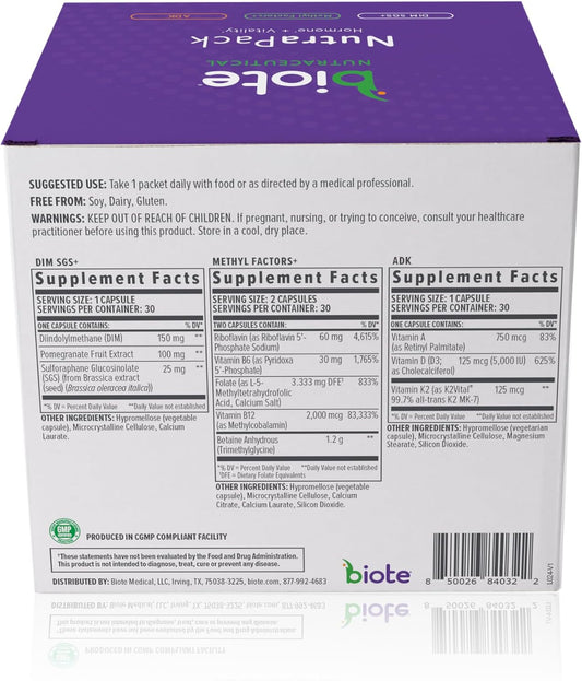 bioTE Nutraceuticals - NutraPack - Hormone Balance + Vitality Support (Daily Packets 30-Day)