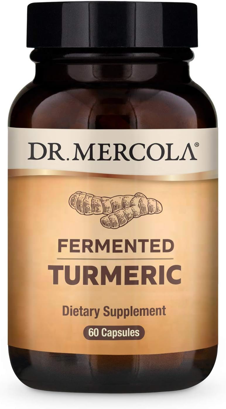 Dr. Mercola Organic Fermented Turmeric Dietary Supplement, 30 Servings (60 Capsules), Non GMO, Gluten Free, Soy Free