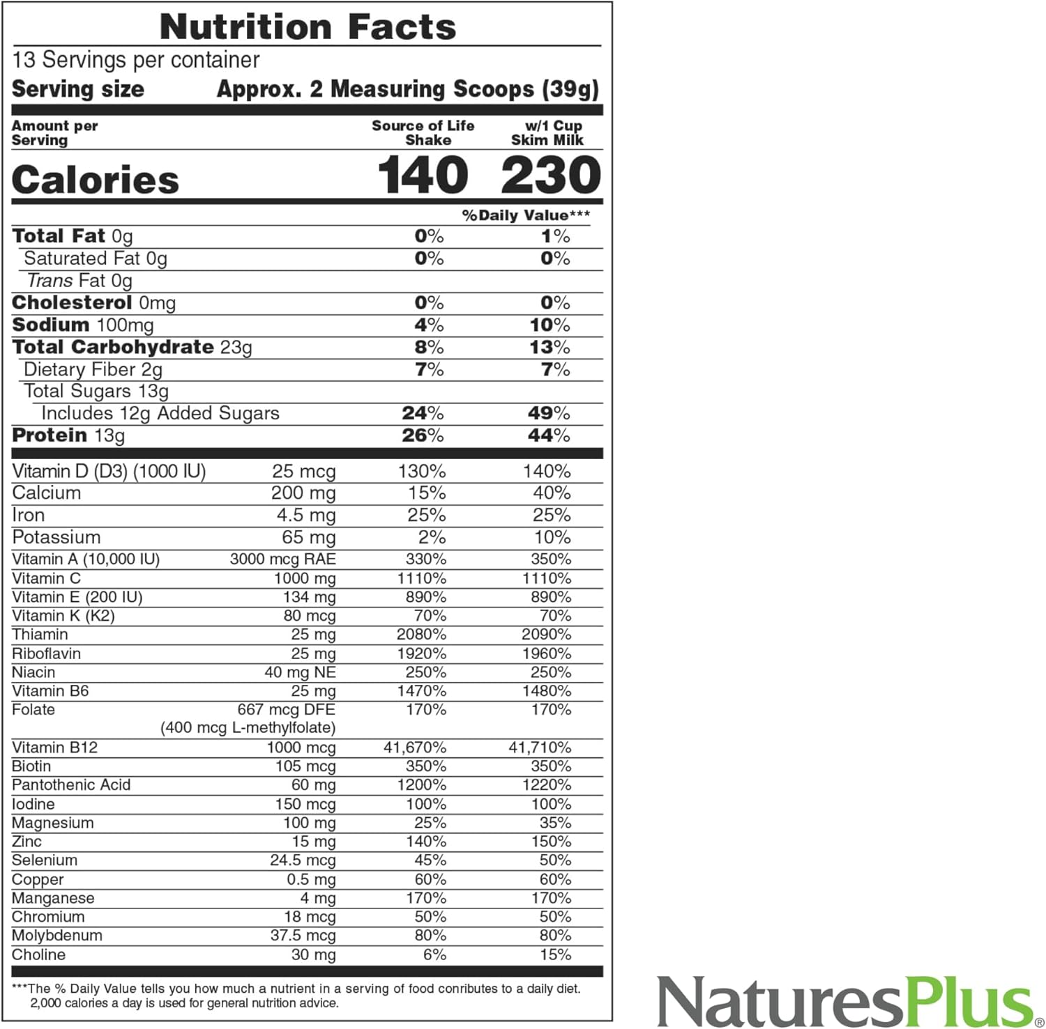 Natures Plus Source Of Life Energy Shake, Creamy Granola - 1.1 Lbs, Pack Of 2 - Provides 13G Complete Protein, Vitamins & Minerals - Non-Gmo, Gluten Free, Vegetarian - 26 Total Servings