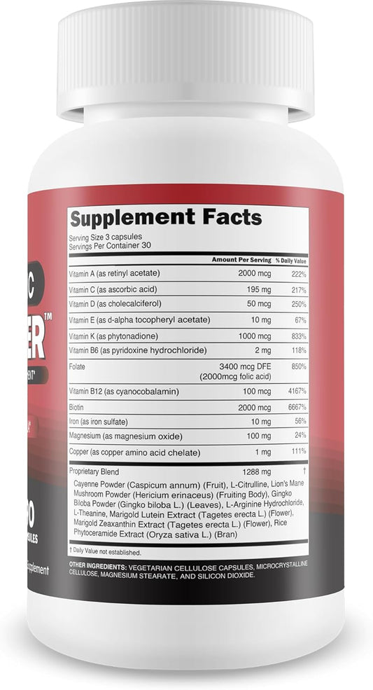 Pro Nitric Recover - Improved Formula - Our Best Blood Flow Supplement - Nitric Oxide Circulation And Vein Support - Healthy Blood Flow Circulation Supplements For Men Blood Vitamin Blood Flow Booster