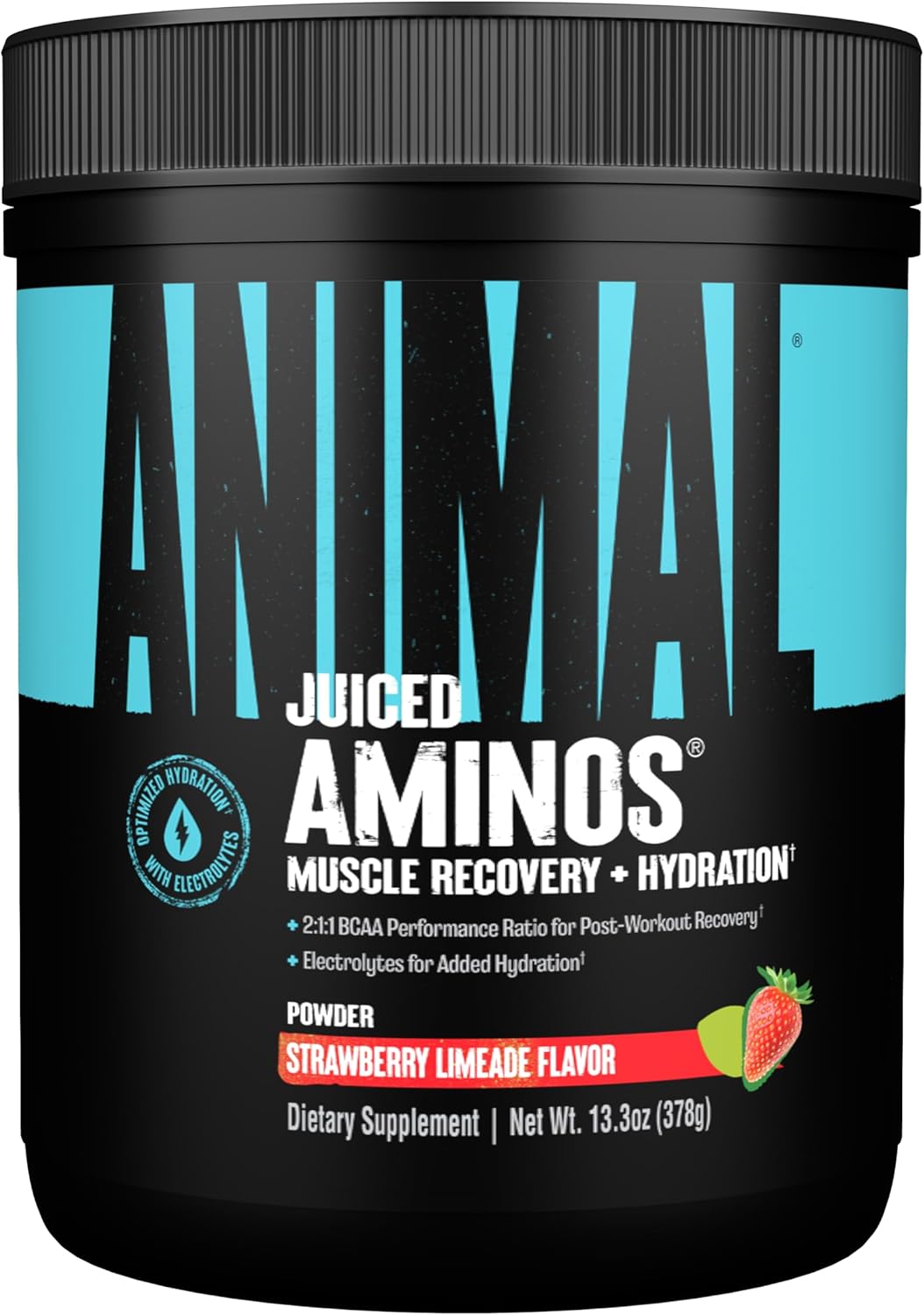 Animal Juiced Amino Acids - Bcaa Powder Eaa Matrix Plus Hydration With Electrolytes And Sea Salt Anytime Recovery And Improved Performance, Strawberry Limeade Flavor, 30 Servings