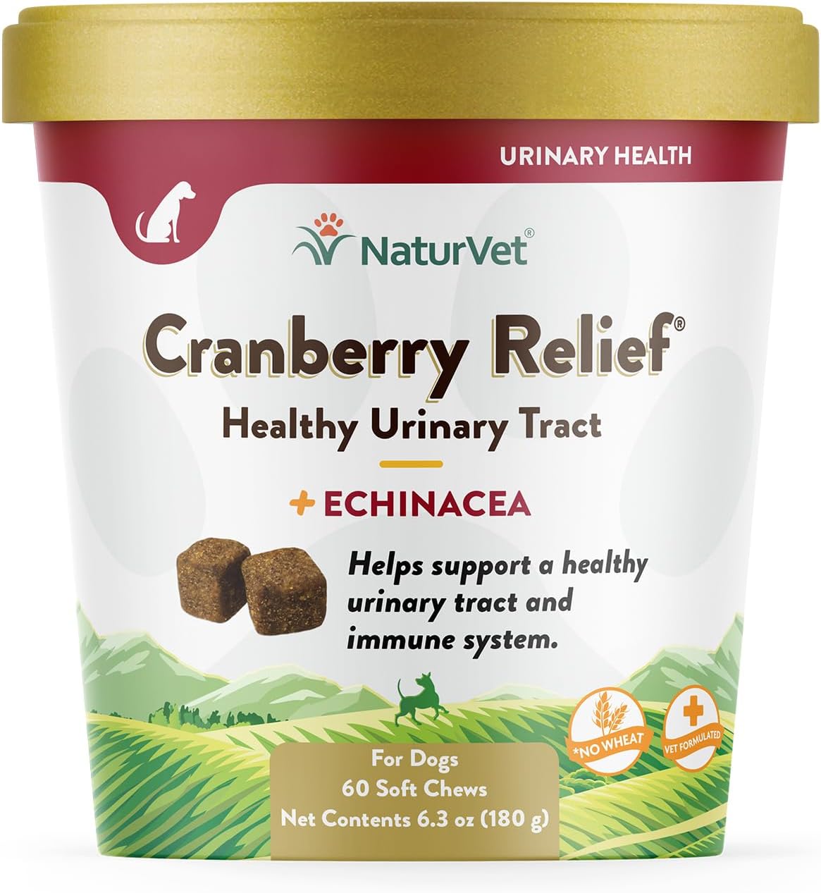 NaturVet – Cranberry Relief Plus Echinacea – Helps Support a Healthy Urinary Tract & Immune System – 60 Soft Chews