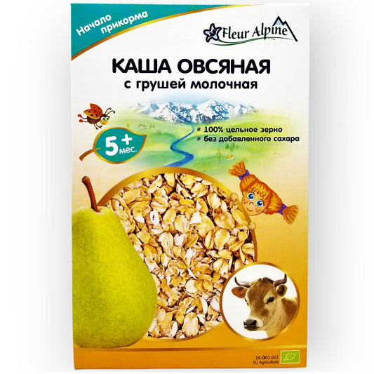 Fleur Alpine Milk Oatmeal Cereal With Pear For Babies From 5 Months 200G From Germany