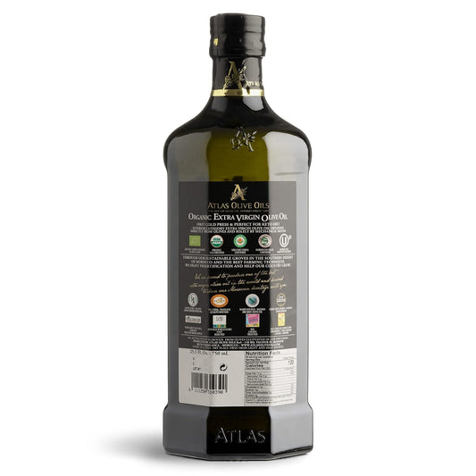 Atlas 750 Ml Organic Cold Press Extra Virgin Olive Oil With Polyphenol Rich From Morocco | Newly Harvested Unprocessed From One Single Family Farm | Moroccan Evoo Trusted By Michelin Star Chefs