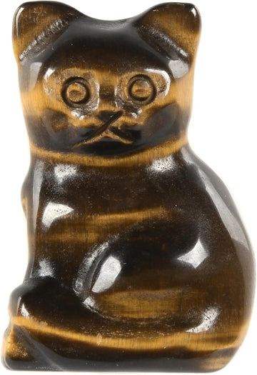 Carved Natural Blue Spot Jasper Cat Guardian Statue Home Decor Reiki Chakra Healing Crystal Desk Gemstone Decoration Stone Crafts Gemstone Collectible Gift