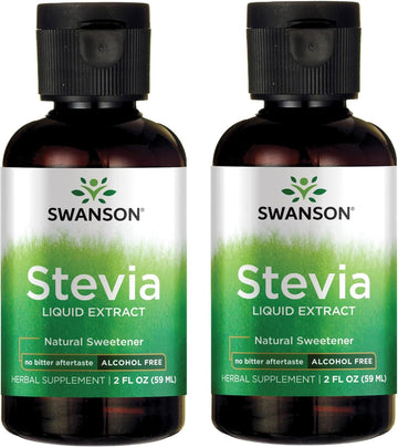 Swanson Liquid Stevia (Alcohol Free) 2 Fl Ounce (59 Ml) Liquid (2 Pack)