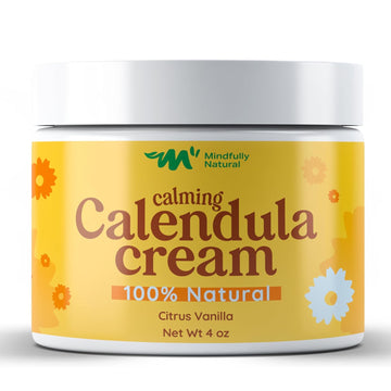 Calendula Cream with Organic Aloe Vera - Baby Calendula Cream for Face and Body - Healing After Sun Kids Lotion for Sunburn Relief and Soothing Minor Skin Conditions (Light Citrus Vanilla)