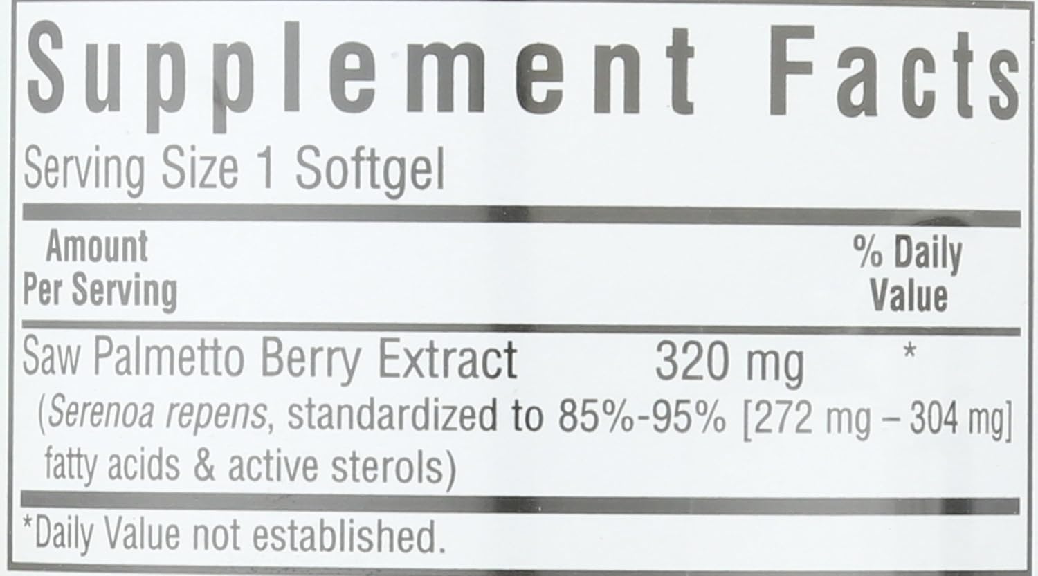 Bluebonnet Extra Strength Saw Palmetto Berry Extract Supplement, 60 Count