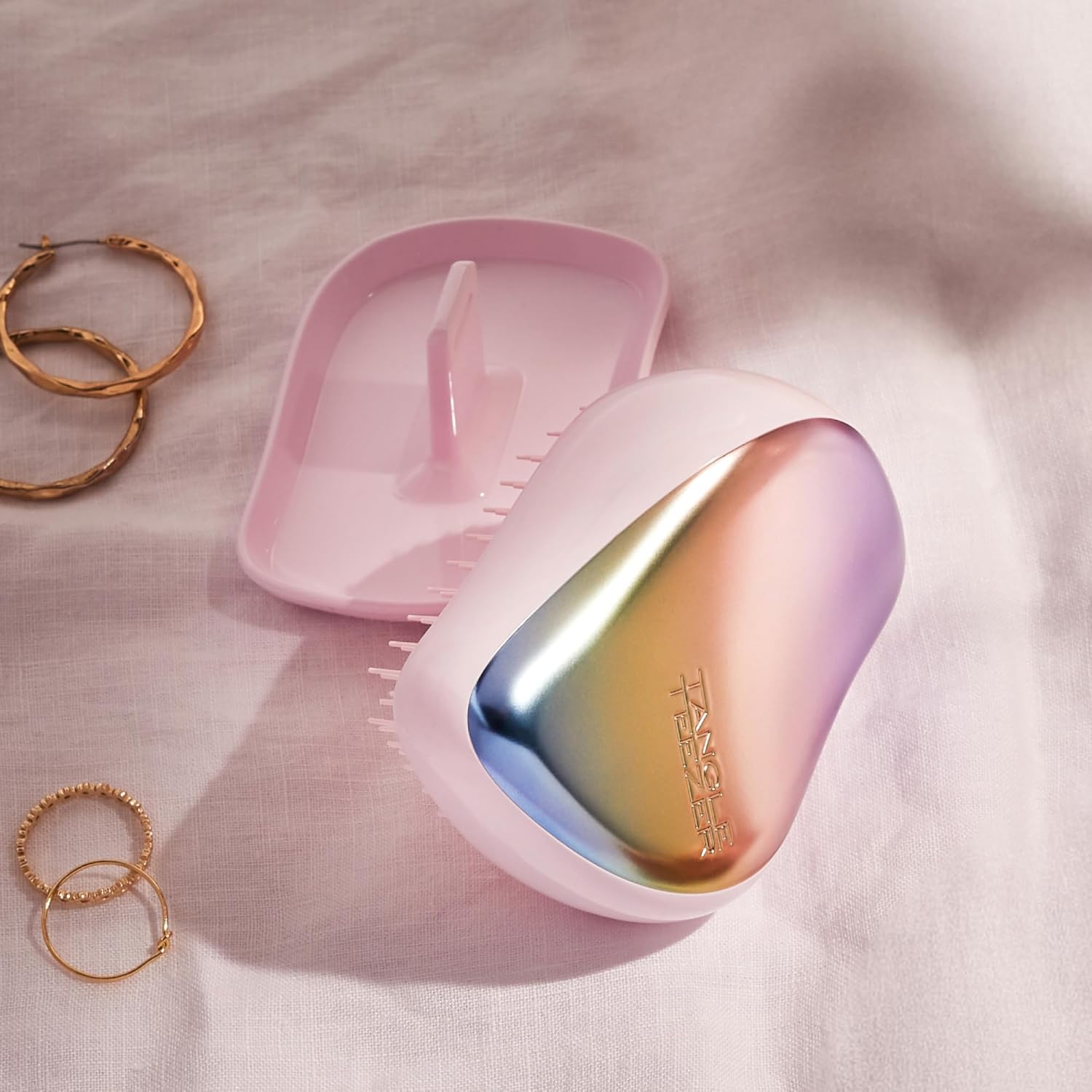 Tangle Teezer | The Compact Styler Detangling Hairbrush | Travel-Friendly with Protective Cover & Two-Tiered Teeth Design | Perfect for Wet, Dry & Flyaway Hair | Pearlescent Matte Chrome : Amazon.co.uk: Beauty