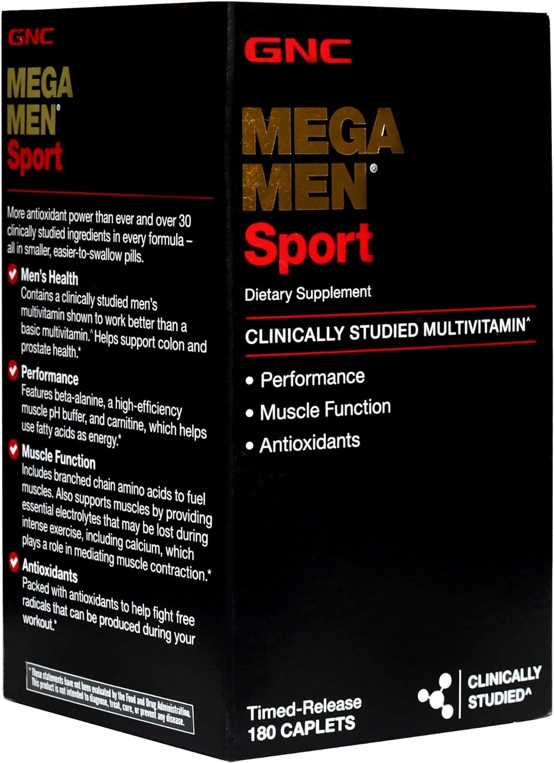 GNC Mega Men Sport Daily Multivitamin for Performance, Muscle Function, and General Health -180 Count : Clothing, Shoes & Jewelry