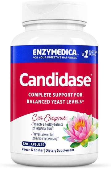 Enzymedica, Candidase, Digestive Enzymes for Balanced Yeast Levels, Supports Gut Health & Digestion, 120 Count