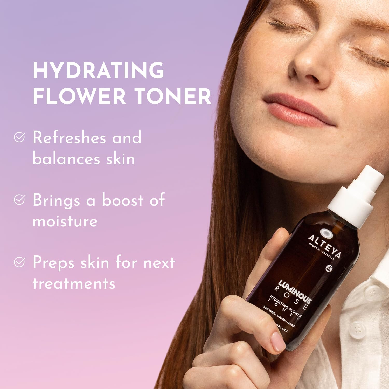 Alteya Rganic Luminous Rose Hydrating Flower Toner 4 Fl Oz/120 Ml – Certified Organic – Purifying, Balancing, Revitalizing – All Skin Types