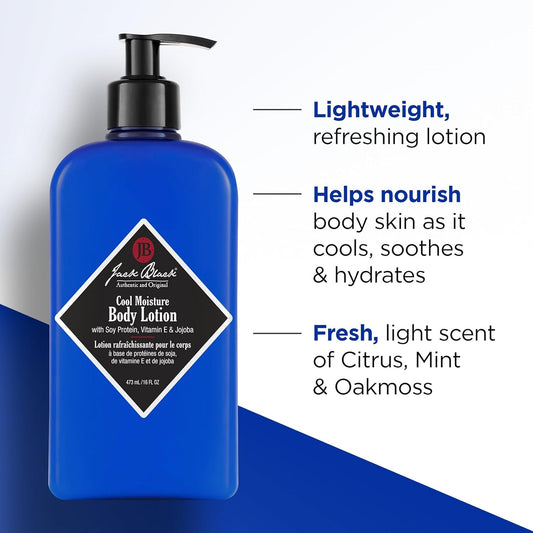 Jack Black Cool Moisture Body Lotion For Men - Mens Lotion For Dry Skin, Mens Body Lotion, Jack Black Lotion Men, Body Cream For Men, Jack Black Moisturizer For Men, Mens Moisturizer, Gifts For Men