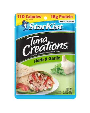 StarKist Tuna Creations, Herb and Garlic, 2.6 oz pouch (Pack of 24) (Packaging May Vary)
