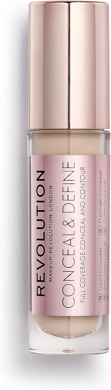 Revolution Conceal & Define Concealer, Lightweight, Long-Lasting, Full Coverage Face Makeup, C6, 4G