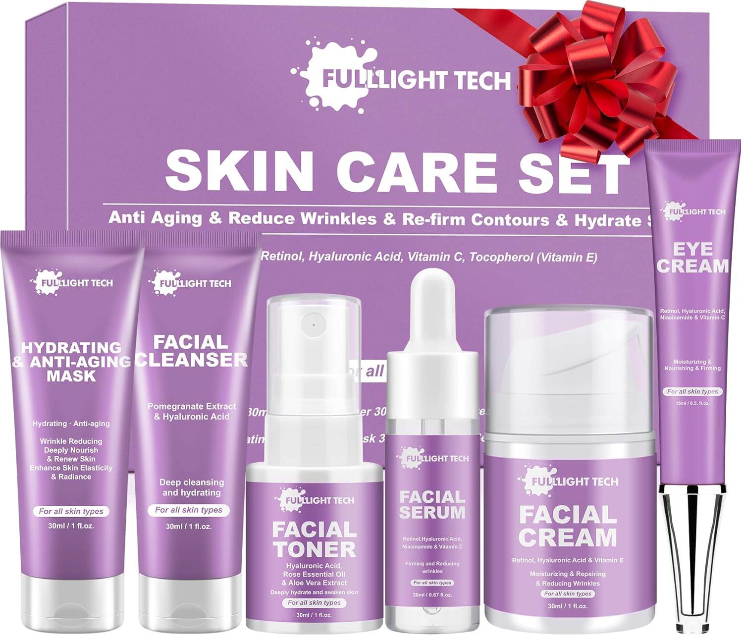 Skin Care Set,Gentle Anti-Aging Skin Care Kit,Hydrate, Moisturize Skin,Facial Skin Care Routine Kit Women Teen Girls Travel Skincare Gift Set,Women Mom Gifts For Christmas Valentines Birthday Gift Her