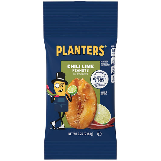 Planters Chili Lime Peanuts, 2.25 Oz Pack (Pack Of 10)