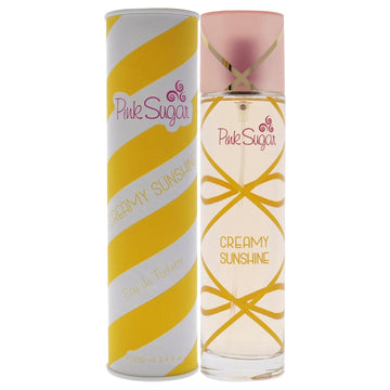 Pink Sugar Creamy Sunshine Fragrance For Women, Eau De Toilette Perfume, Body Mist, Hair Perfume, Floral + Fruity Scent, Notes Of Coconut Milk, Mimosa, Vanilla, And Caramel
