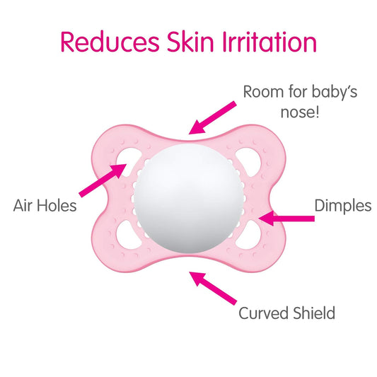 Mam Original Day & Night Baby Pacifier, Nipple Shape Helps Promote Healthy Oral Development, Glows In The Dark, 0-6 Months, Unisex Baby. 2 Count
