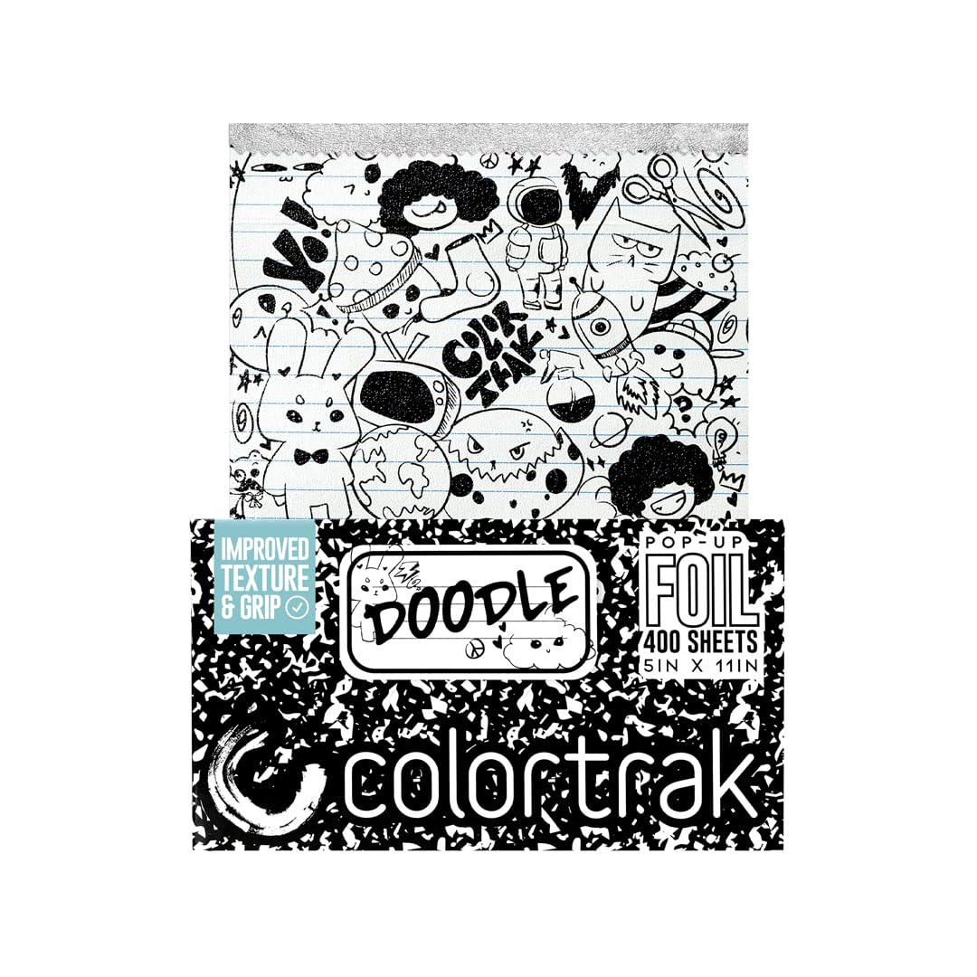 Colortrak Doodle Pop-Up Foil W/Dispenser (400 Count), Pre-Cut Sheets, Non-Slip Embossed Texture, 5" X 11" Sheets For Hair Foil Coloring And Highlighting Sheet Applications