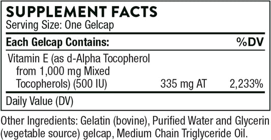 THORNE Ultimate-E - Contains All of The Natural Forms of Vitamin E - 60 Gelcaps