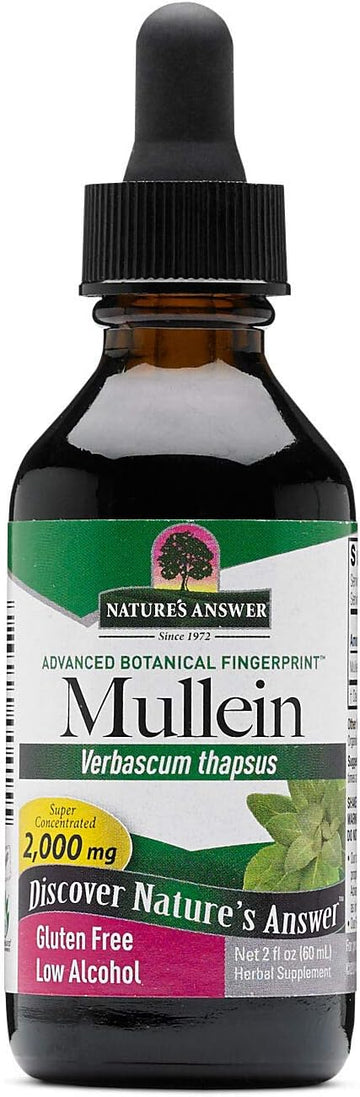 Nature'S Answer Mullein Leaf With Organic Alcohol 2000Mg 2Oz Extract | Supports Respiratory Function | Vegan, Non-Gmo, Gluten-Free, Kosher | Single Count