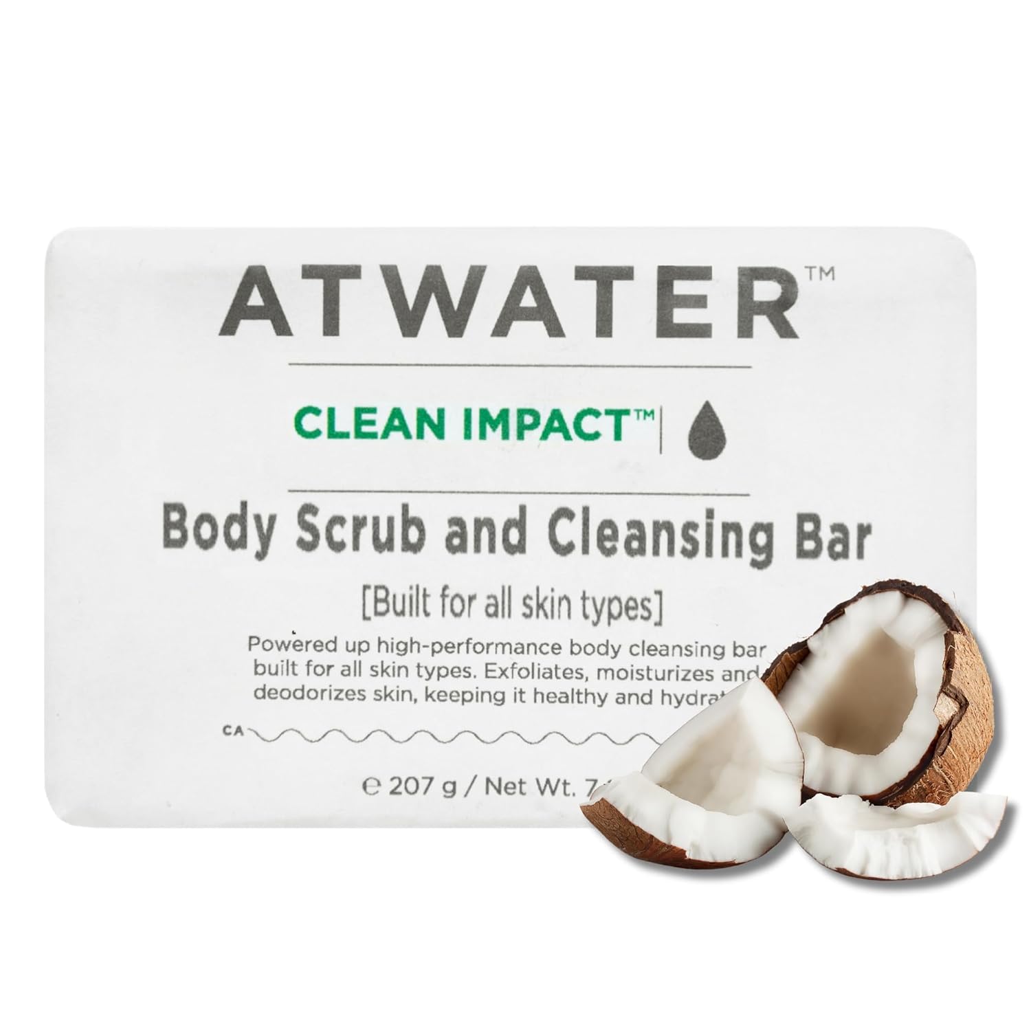 Atwater Exfoliating Bar Soap For Men - Mens Soap Bar Enriched With Jojoba Seed Oil And Coconut, Natural Mens Bar Soap With No Added Artificial Fragrances - 207 Grams / 7 Oz