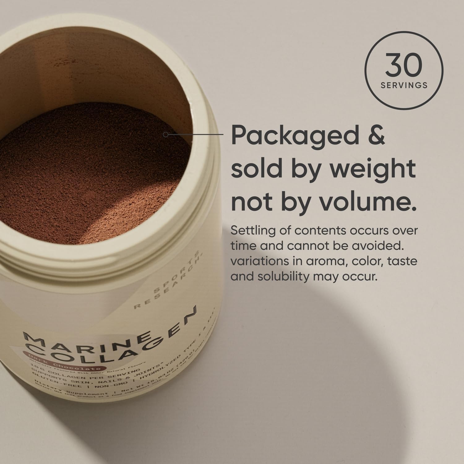 Sports Research Marine Collagen Peptides - Beauty Collagen Supplement for Women & Men - Post Workout Recovery Protein Powder with Vital Amino Acids for Hair, Skin, & Joint Support (Dark Chocolate) : Health & Household