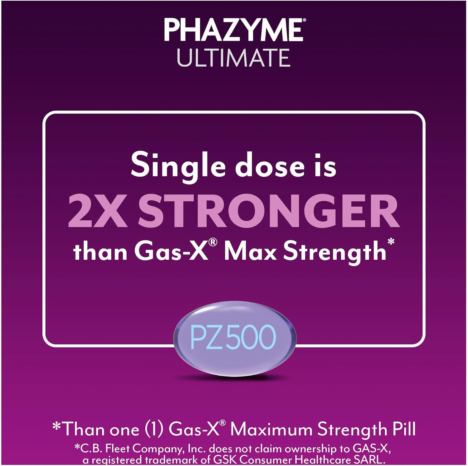 Phazyme Gas Relief, Ultimate Gas And Bloating Relief For Adults, 500 Mg Simethicone Fast Gels, 20 Count