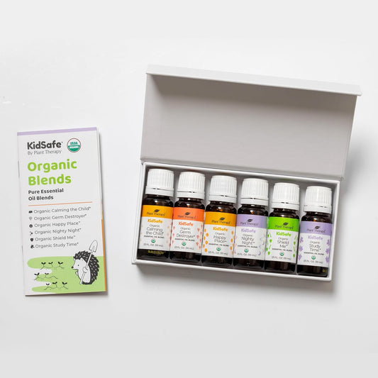Plant Therapy Kidsafe Organic Essential Oil Blends Set 10 Ml (1/3 Oz) 100% Pure, Undiluted, Therapeutic Grade
