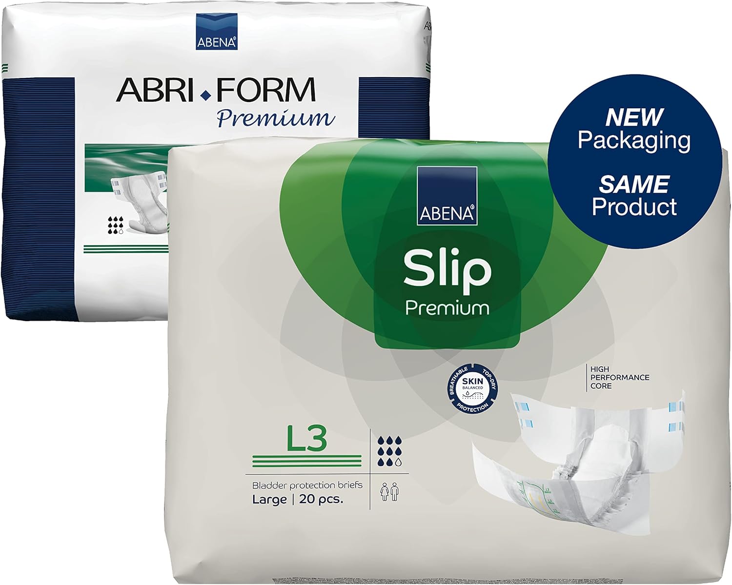 ABENA Slip Premium All-In-One Incontinence Pads For Men & Women, Eco-Labelled Womens Incontinence Pads, Mens Incontinence Pads, - Large 3, 100-150cm Waist, 3400ml Absorbency, 20PK, White : Amazon.co.uk: Health & Personal Care