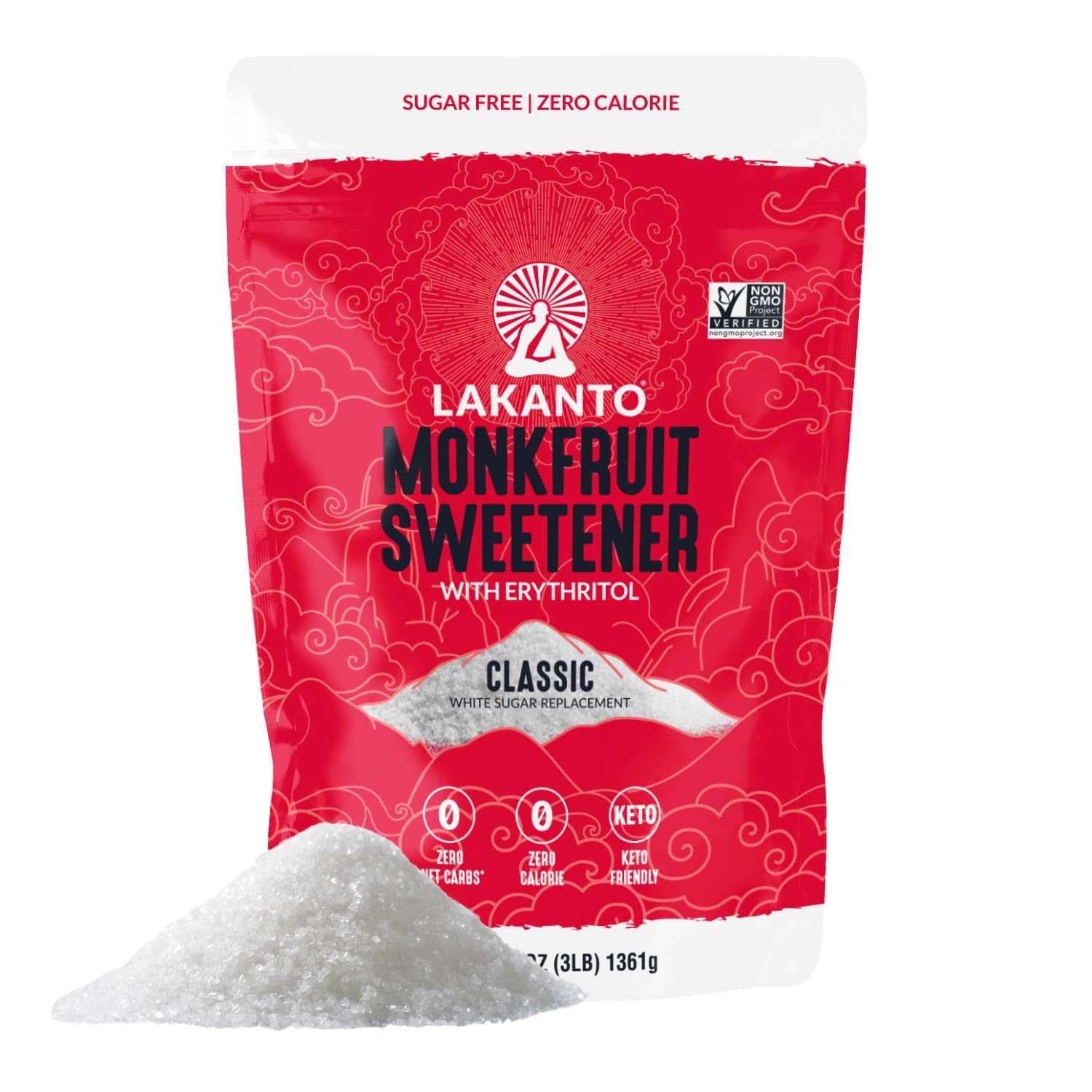 Lakanto Bulk Golden Monk Fruit Sweetener With Erythritol - Bulk Raw Cane Sugar Substitute, Baking, Extract, Sugar Replacement (Golden - 20 Kg)