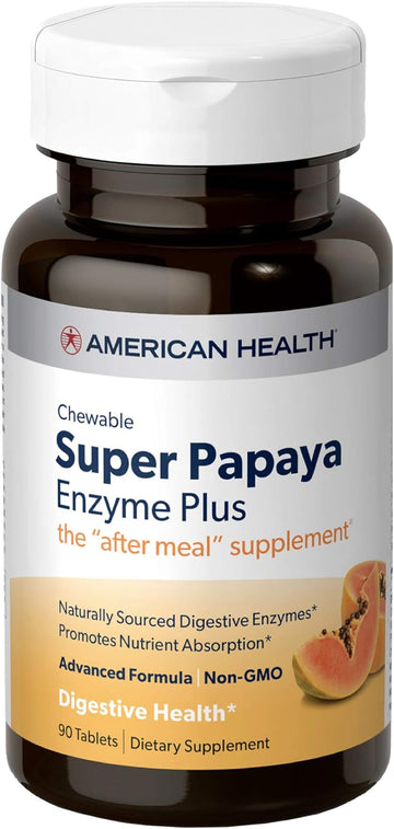 American Health Super Papaya Enzyme Plus, 90 Count